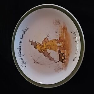 Holly Hobbie collectible plate decor: Good Friends are Sunshine on a Rainy Day